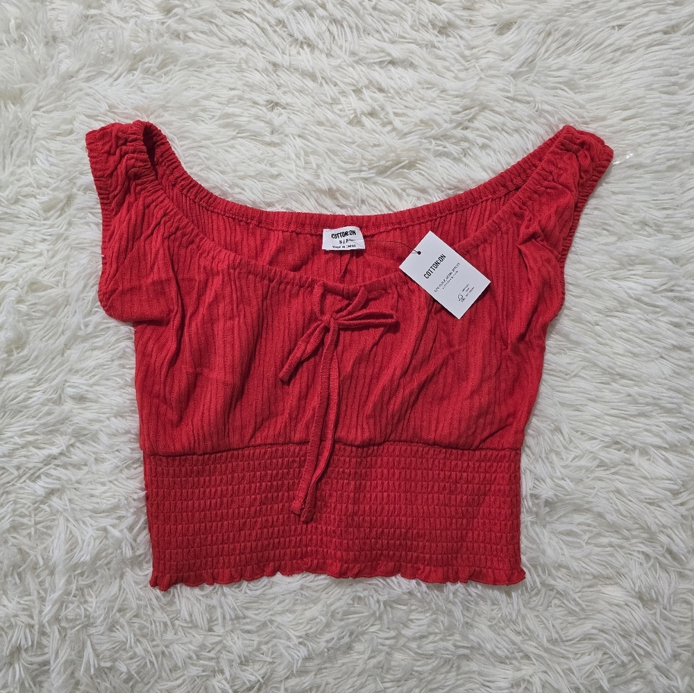 Cotton On Scarlet Smocked Top NWT